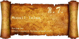Mussil Telma névjegykártya